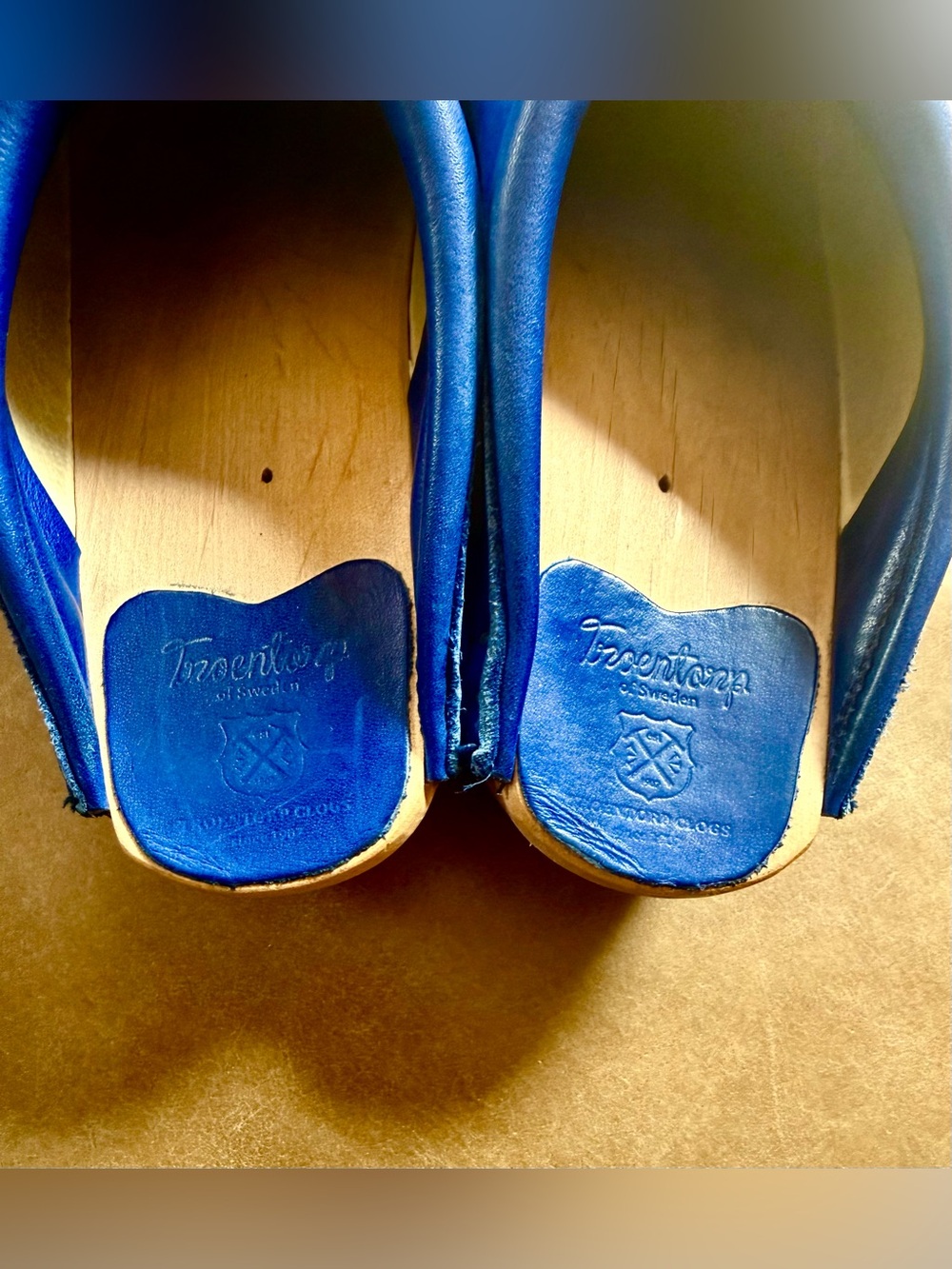 Troentorp Blue Leather Clogs - size 39 / 8.5 - Picture 4 of 6